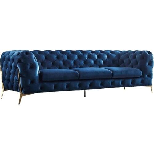 Modern European Home 3 Seater Velvet Chesterfield Sofa Couch Upholstered Living room Sofa
