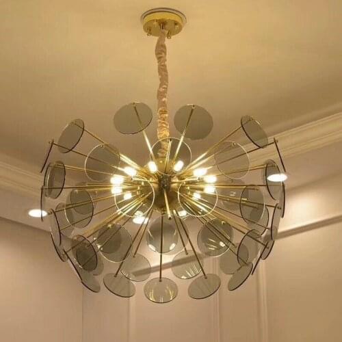 Modern Spherical LED Pendant Light Dandelion Color Glass Suspension LED Suspension Lamps PA0488