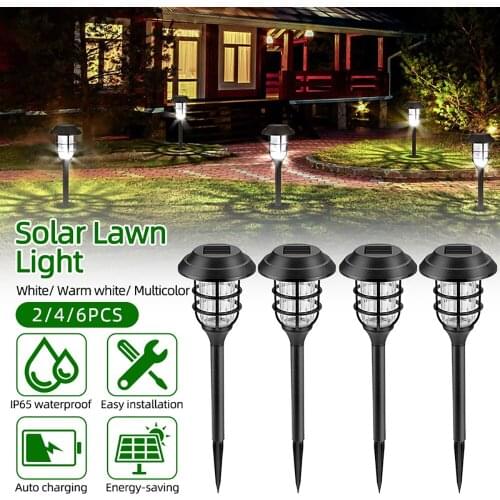 Outdoor Solar Lawn Light Garden Light IP65 Waterproof Snowflake Pattern 2/4/6PCS Courtyard Patio Pathway Lawn Landscape Lights