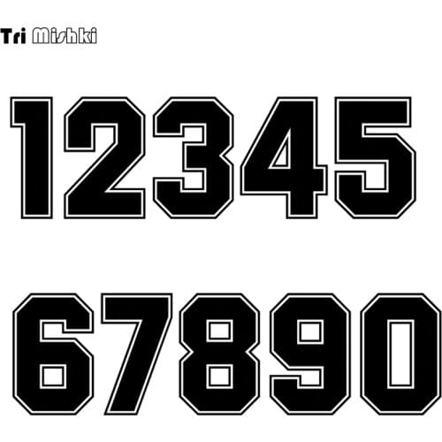 Tri Mishki HZX1182# racing number helmet decals car sticker funny Vinyl Decals Motorcycle Accessories Stickers