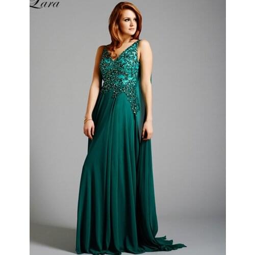Emerald Green V-Neck Tank Beaded Sleeveless vestido de noiva Formal robe de soiree party prom Gown 2018 bridesmaid dresses