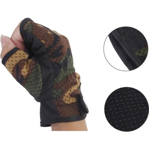 Unisex Winter Thermal Outdoor Sports Cotton Gloves Cycling Skiing Hiking Joggings 3-Finger Exposed Breathable Anti-Slip Gloves