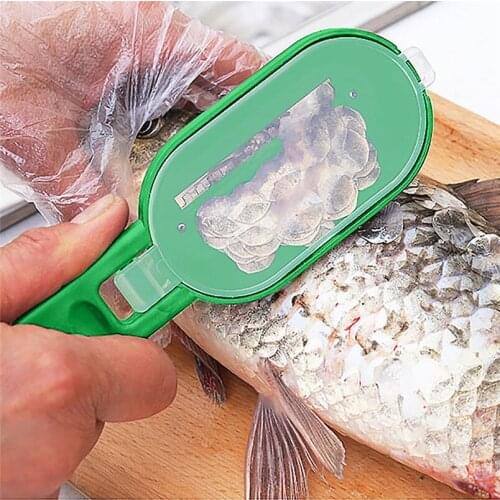 1Pcs Practical Fish Scale Remover Plastic Descaler Cleaning Scraper Kitchen Fruit Vegetable Peeler Useful Scraper Accessories