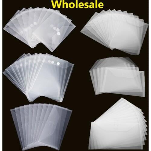 30-100pcs Wholesale Plastic Folder Bags For Storage Dies Stamps Organizer for Documents Holders Transparent Bags Factory Price