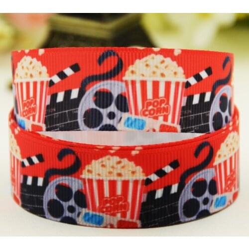 22mm 25mm 38mm 75mm Popcorn Cartoon printed Grosgrain Ribbon party decoration 10 Yards X-02908