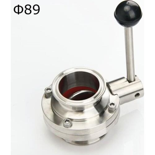 89mm Sanitary Stainless Steel SS304 Tri Clamp Butterfly Valve Dairy Product Homebrew Beer