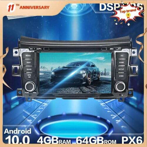 Android 10.0 4+64GB Car Radio Player GPS Navigation Car Auto Stereo Video Multimedia Headunit For NISSAN NP300 Navara 2014 + DSP