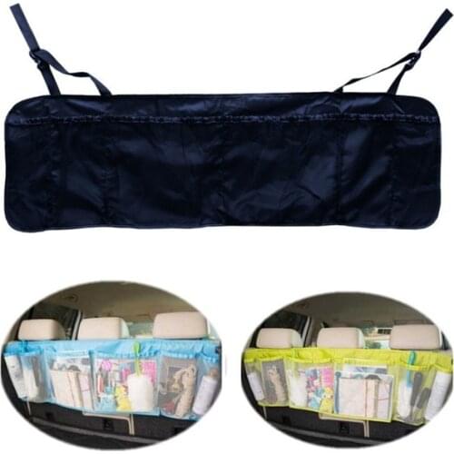 Car Rear Seat Back Storage Bag Multi Hanging Nets Pocket Trunk Bag Organizer Auto Stowing Tidying Interior Accessories Supplies