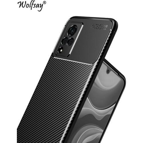 For Vivo V21 Case Bumper Silicone Anti-knock Carbon Fiber Back Cover For Vivo V21 Case For Vivo V21 V 21 Phone Cover 6.44 Inch