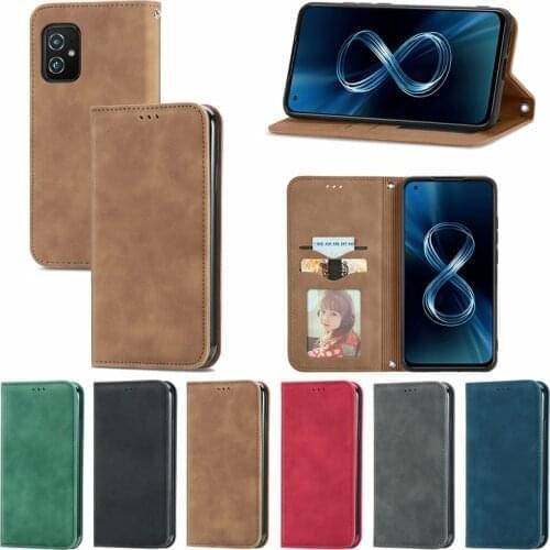 PU Leather Wallet Flip Phone Cover Skin Friendly TPU Case for Zb631k1 ZB633kl ZA550KL ZB602KL ZS660KL ROG PHONE2 Asus ZenFone 8