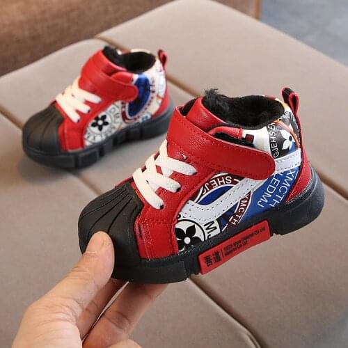 Children winter thick cotton boots new soft bottom non-slip baby cotton shoes boys and girls waterproof and warm cotton shoes