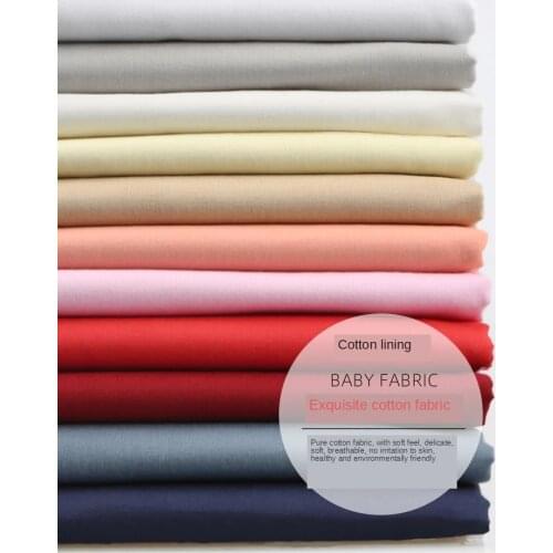 Plain Lining Cotton Fabric100% by the meter for Sewing Dress Green Kids Clothes Fabrics brocade per meter Black Blue white