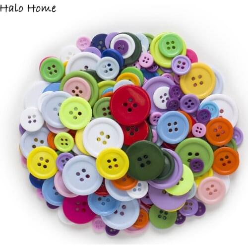 50 Gram Mixed Color Round Resin Sewing Buttons Scrapbook Mix Size Card Making DIY Home Decor Tools 9-30mm