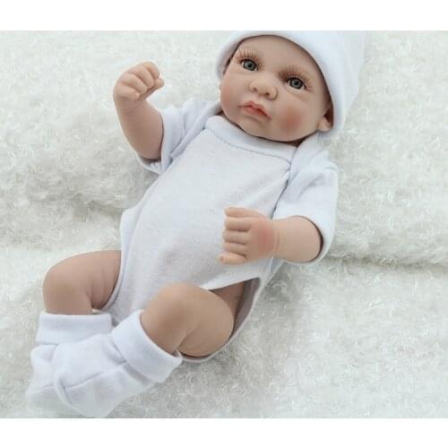 28cm Reborn Baby Doll Soft Silicone Vinyl Shower Dolls Toys Newborn Brinquedos Photography Props Lovely Boy Girl Gift Playmates