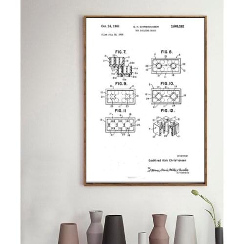 Legos Building Blocks patent,Toy wall art , posters,Kids boy room decor,vintage print,blueprint, gift idea, wall Decorations