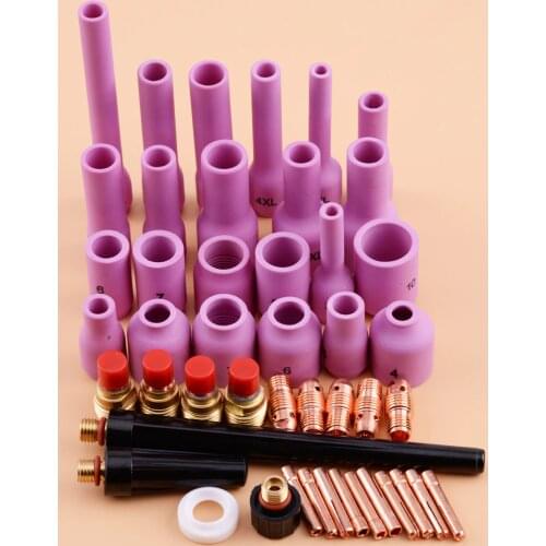LETAOSK 46pcs TIG Gas Lens Collet Body Assorted Size Fit For TIG Welding Torch SR WP9 WP20 WP25 Accessories