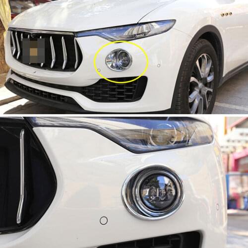 For Maserati Levante Car-Styling Front Fog Light Lamp Decoration Cover Trim Stickers Accessories 2016 2017 Set of 2pcs