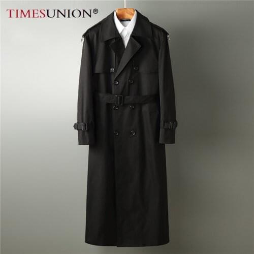 Plus Size 8XL 9XL Genuine High-slit Trench Coat Windbreaker Long Fatal Classic Windbreaker Wu Jing Won the Handsome X-Long Coat