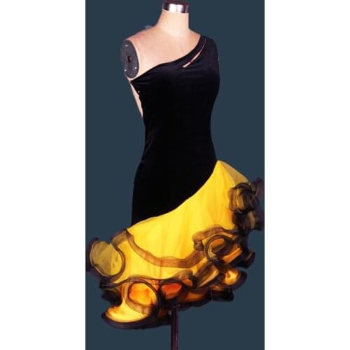 2019 Girls/Lady Latin Dance Dress Adult/Children Customize-Size Velvet Skirt Cha Cha/Rumba/Samba/Tango/Vestido JDQ30311