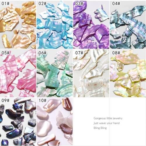 1 Jar 10 Colors Shell Nail Decoration For Japanese Nail Art Irregular 3D Nail Jewelry Rhinestones Decoration For DIY Design YS23