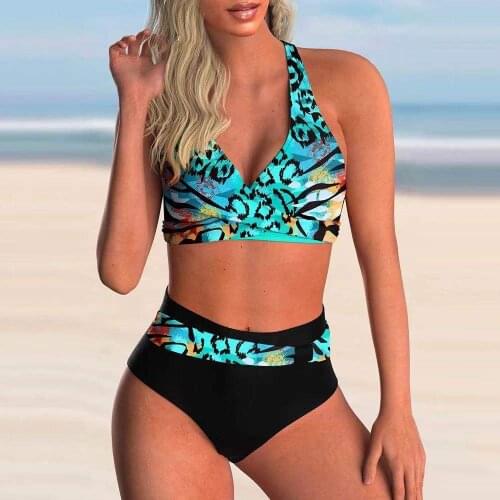 Plus Size Bikini Women High Waist Swimsuit Female 2021 New Cross Bikinis Set Push Up Swimwear Woman Bathing Suit Beachwear Swim