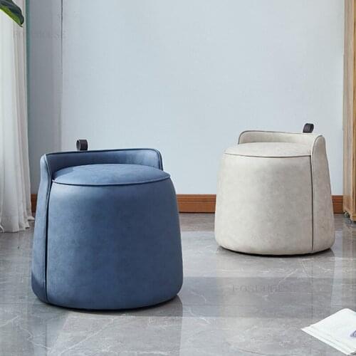 5 Colors Nordic Shoe Changing Stools Home Living Room Furniture Simple Low Ottomans Minimalist Modern Soft Cushion Bedroom Stool