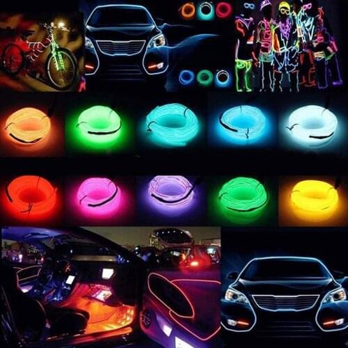 Spot Flash-Install Neon Car Decor Stripe LED Cold Light Luminous Decorative Light Strip M8617