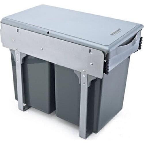 Cabinets pull-out sorting trash can kitchen hidden built-in trash can sink cabinet trash can