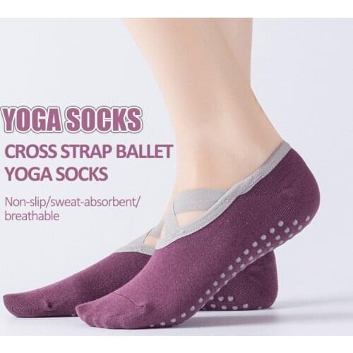 Women Yoga Socks Professional Anti-Slip Sport Socks Sweat-absorbent Breathable Pilates Socks Gym Fitness Sports Cotton Socks
