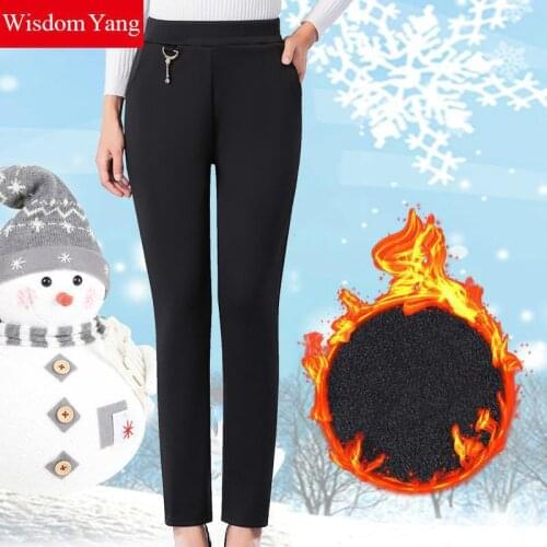 Winter Thick Leggings Fashion Solid Slim Pants Slim Fleece Warm Pencil Pant Lady Black High Waist Leggings Trouse Pantalon Femme
