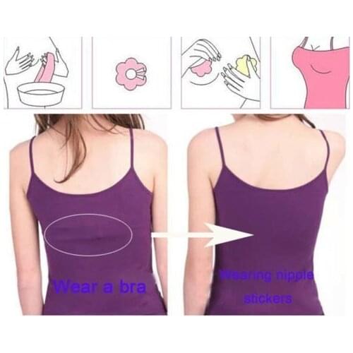 1pair Reusable Women Invisible Self Adhesive Silicone Breast Chest Nipple Cover Bra Pasties Pad Petal Mat Stickers Accessories