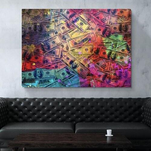 Modern Artwork Waterproof Poster Wall Print Picture 1 Pcs Dollar Money Canvas Painting Cuadros Home Decoration for Living Room