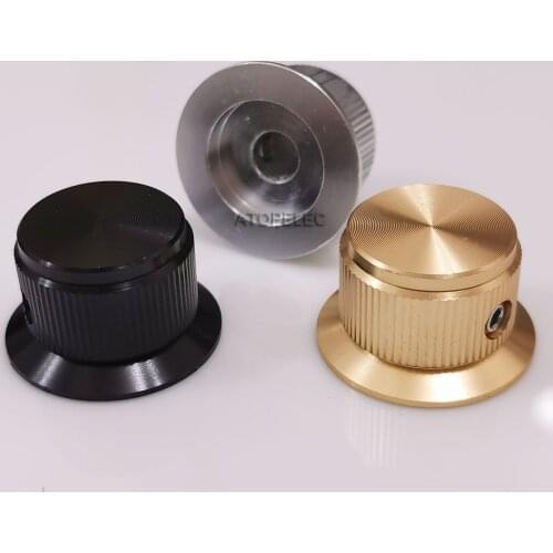 10pcs 24*14mm Solid Full Aluminum Knob HiFi Hi-End Audio AMP DAC CD Potentiometer Volume Control 6mm Shaft CNC Machined Anodized