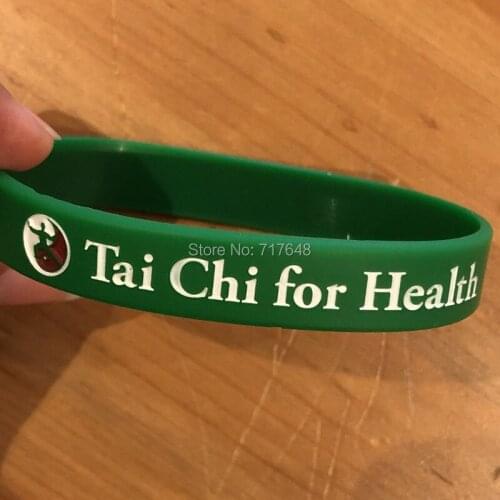 1000pcs Custom Dark Green Tai chi for Health wristband silicone bracelets free shipping by DHL A