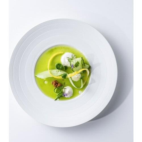 11 inch European style steak plate creative dinner plate ceramic household simple personality bright glazed white tableware