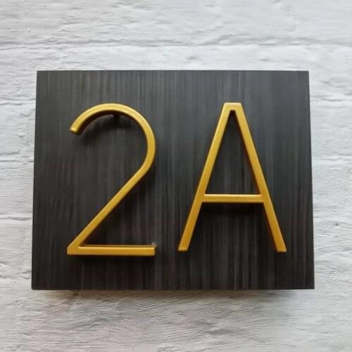 127mm Golden Floating Modern House Number Gold Door Home Address Numbers for House Digital Outdoor Sign Plates 5 In. #0~9 ABC