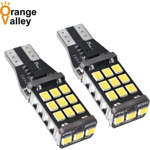 2PCS T15 W16W SMD LED Car Auto Reversing Lamps Stop Light Back up Lights Reverse Bulb DC 12V