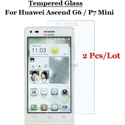 2 Pcs/Lot For Huawei G6 Tempered Glass 9H 2.5D Premium Screen Protector Film For Huawei Ascend G6 LTE 4G / P7 Mini 4.5"