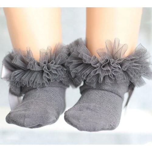 2019 Christening Calcetines Bebe Newborn Cotton Baby Socks Kid Ruffled Chaussette Bebe Knitted Knee Lace Leg Warms girls sock