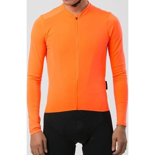 2022 bright orange pro aero 2 brushing thermal fleece cycling jersey long sleeve winter with seamless cuff men & woman