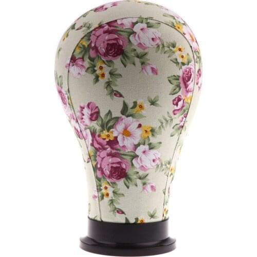 23'' Canvas Block Head Training Mannequin Manikin Cork Head for Wig Making Hat Display Holder Wig Head Stand
