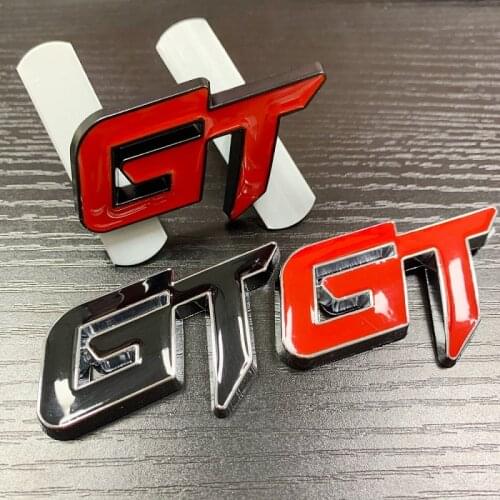 Car Styling 3D Metal GT Emblem Car Front Grille Badge Decal Stickers Accessories For Ford KIA Honda Auto Accessories