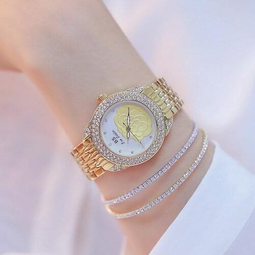 2019 Women Fashion Watches Quartz Watches Floral Dial Ladies Wristwatches montre femme Relogios Femininos saat zegarek damski