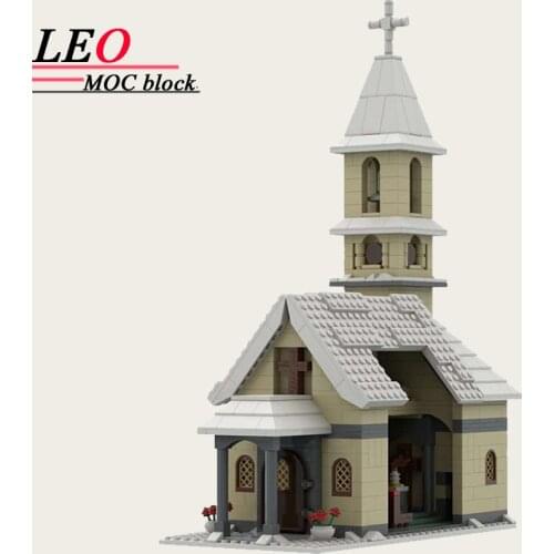 Winter Village Snow Church House Building Blocks City Street View Architecture Model Kids DIY Bricks Toys for Children Xmas Gift