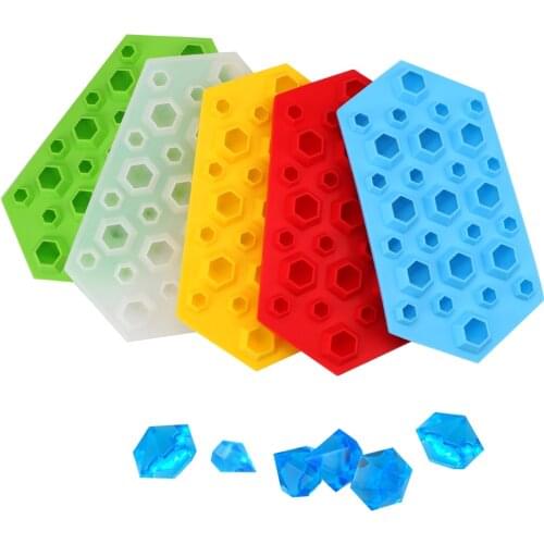 DIY Pudding Tool For Party Bar Whiskey Ball Maker Kitchen Tools 3D Diamonds Ice Tray Ice Cream Maker Silicone Ice Cube Mold