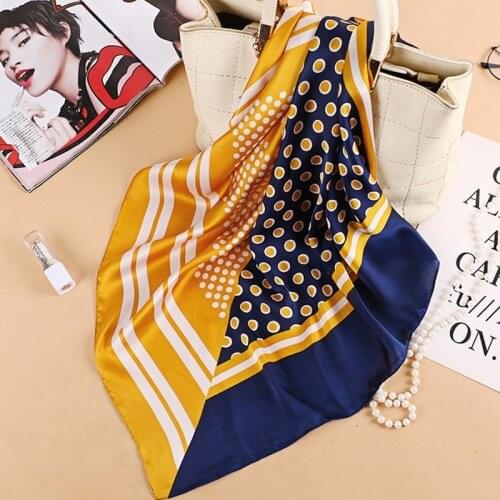 Designer Luxury Brand Silk Scarf Women Fashion Print Hair/ Head Scarves Square Small Handkerchief 70*70cm Head Scarf Bandana