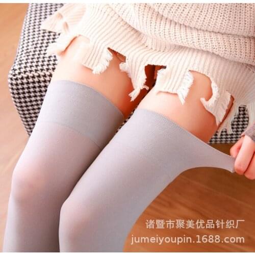 Hot Womens Sexy Stockings Lace Top Silicon Strap Anti-skid Thigh 120D non slip High Stockings Female Erotic Gift