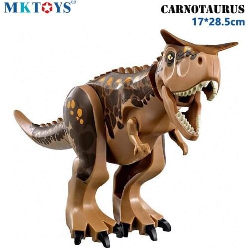 MKTOYS Dinosaure Jouet Jurassic World Bricks Carnotaurus Indominus Rex Tyrannosaurus Build Block Figures Dinosaurios de Juguete