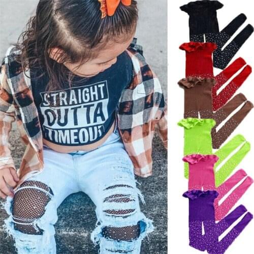 Girls Fashion Mesh Stockings Kids Baby Fishnet Stockings Rose Red Sequins Pantyhose Tights