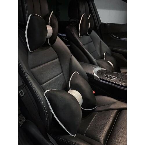 2021 New Ice Silk Four Seasons Universal Summer Cool Fashion Bowknot Car Lumbar Support Headrest Pillow